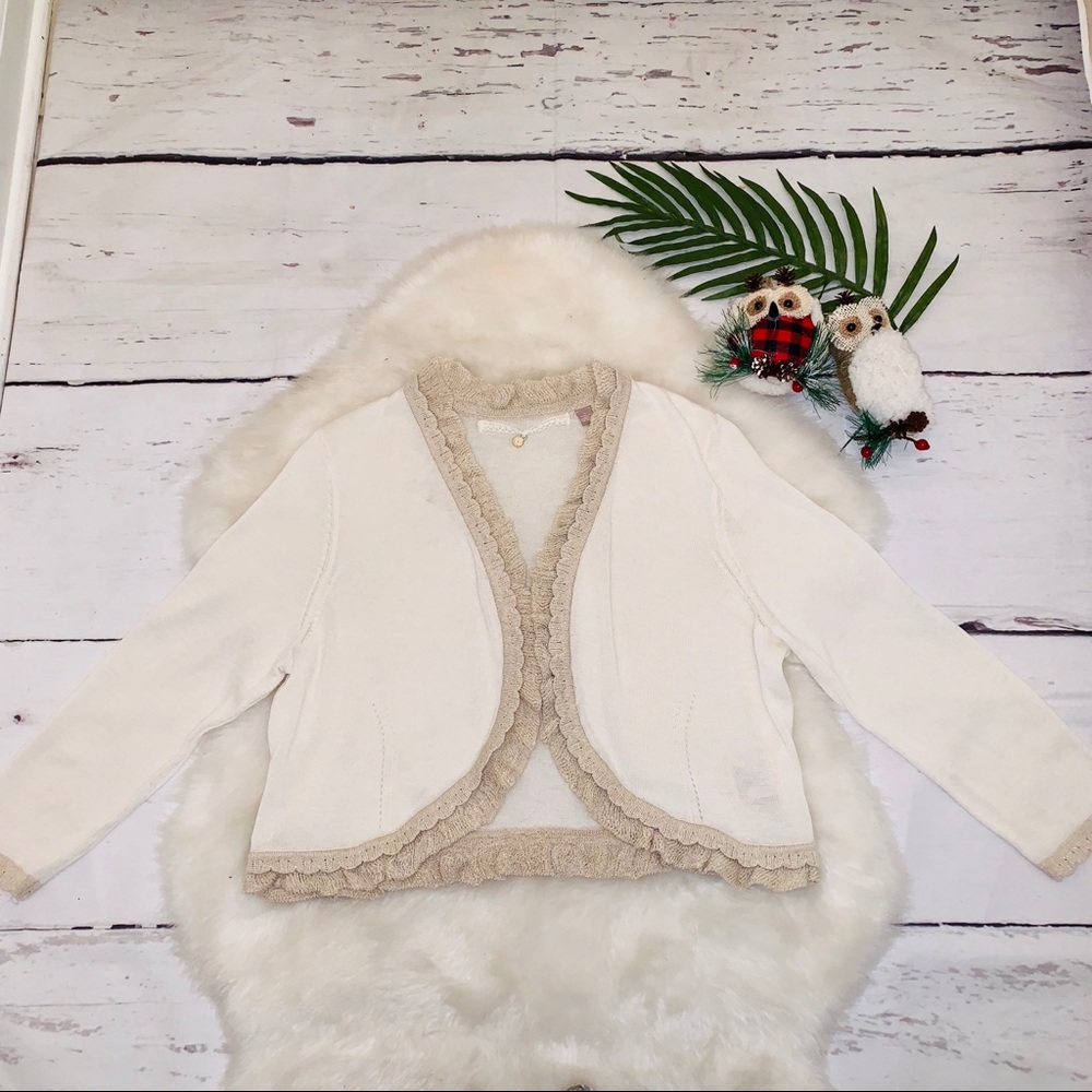 Anthropologie nude white cardigan